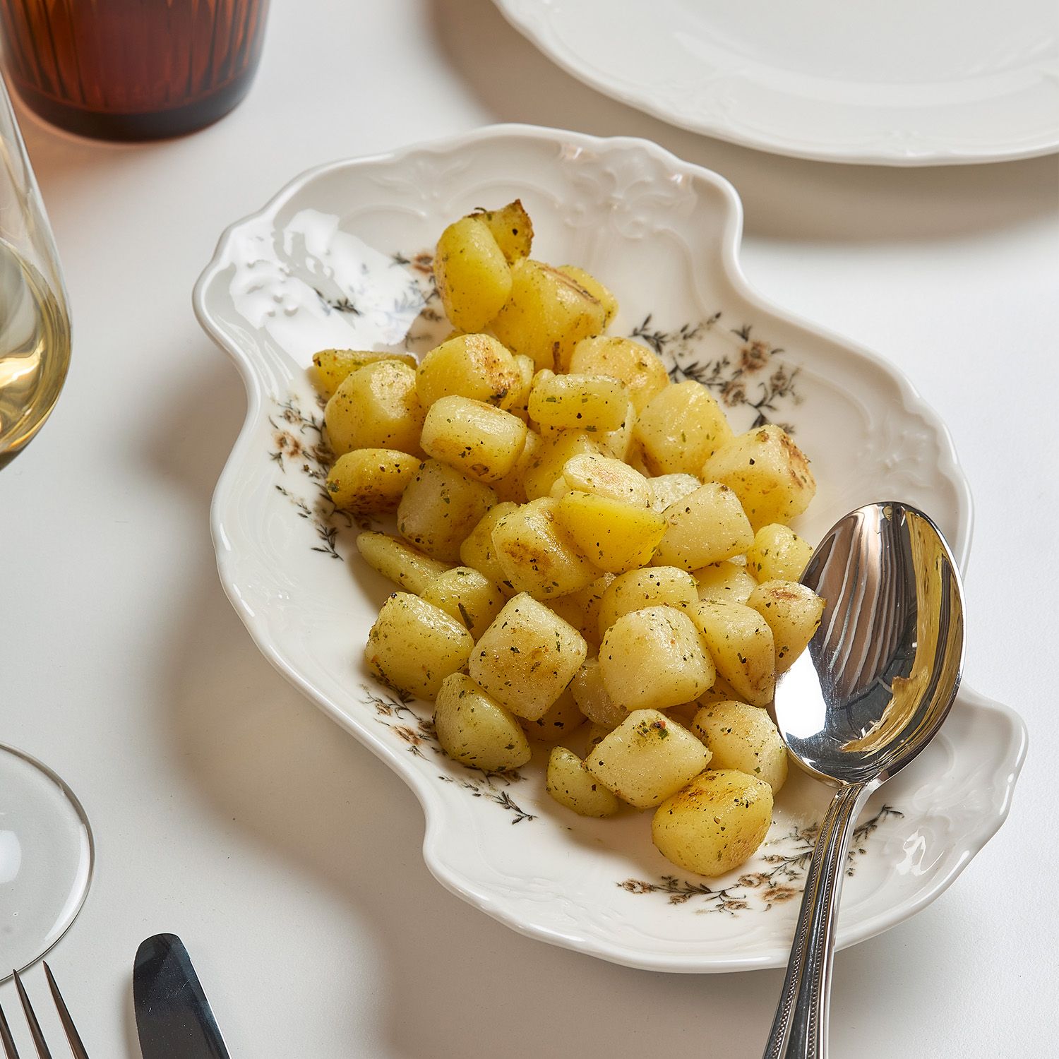 Retro Brown Flower Serveerschaal 26 cm - Afbeelding 2