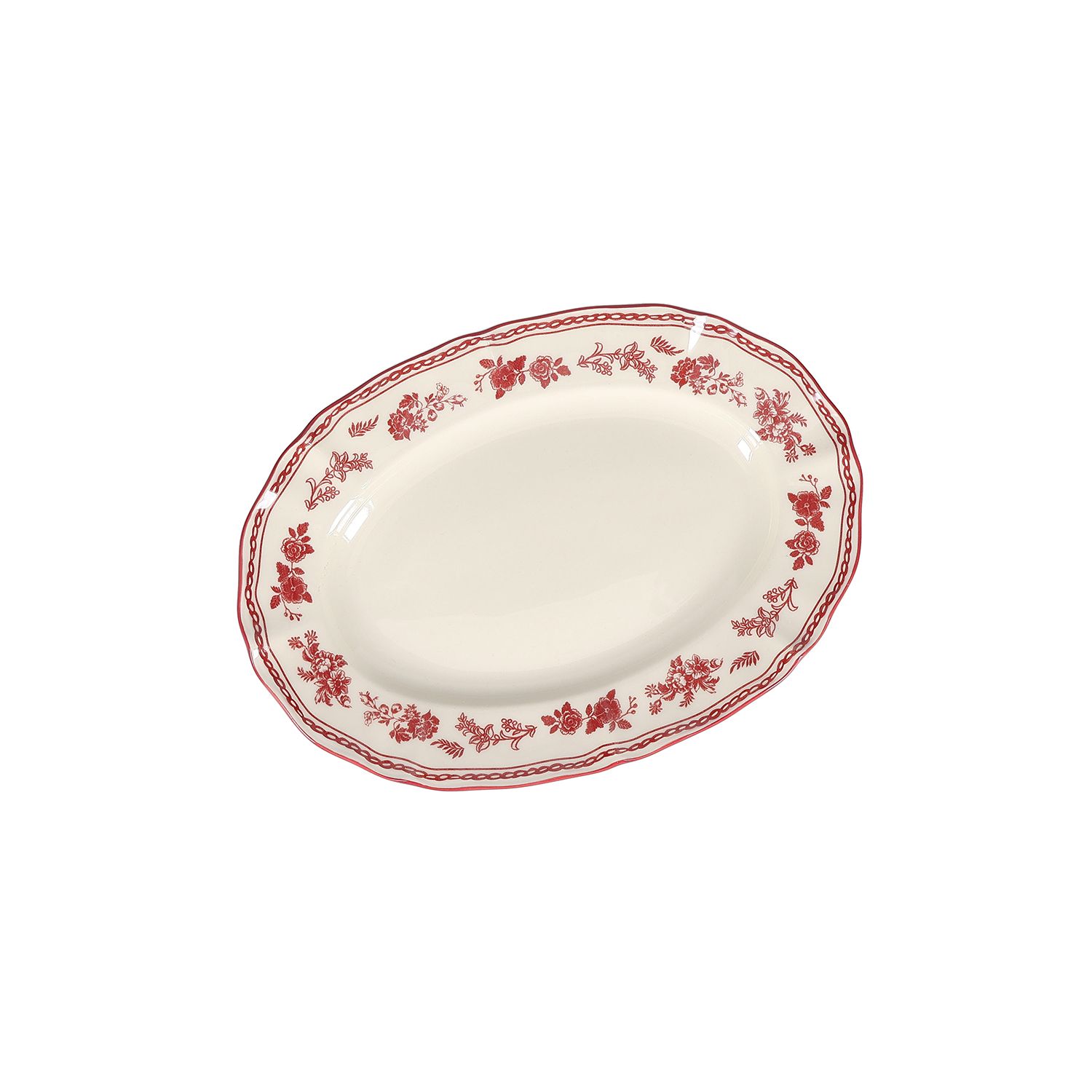 Cyril Burgundy Bord Ovaal 25,5 cm