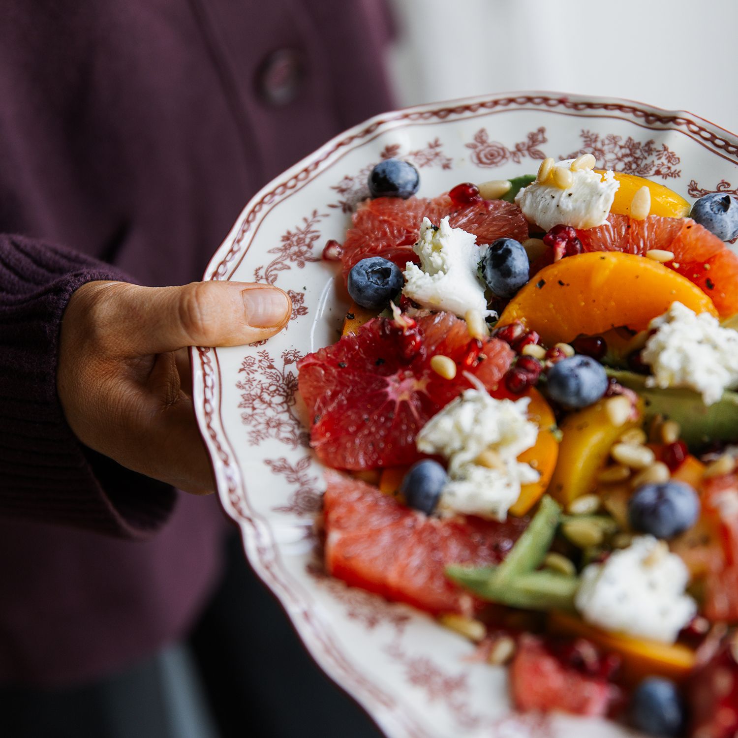 Cyril Burgundy Bord Ovaal 32,5 cm - Afbeelding 2